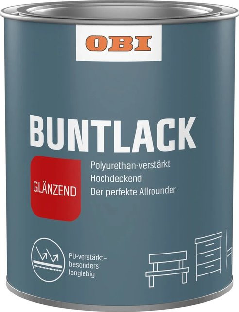 OBI PU Buntlack Silbergrau glänzend wasserbasiert 125 ml - Bild 1