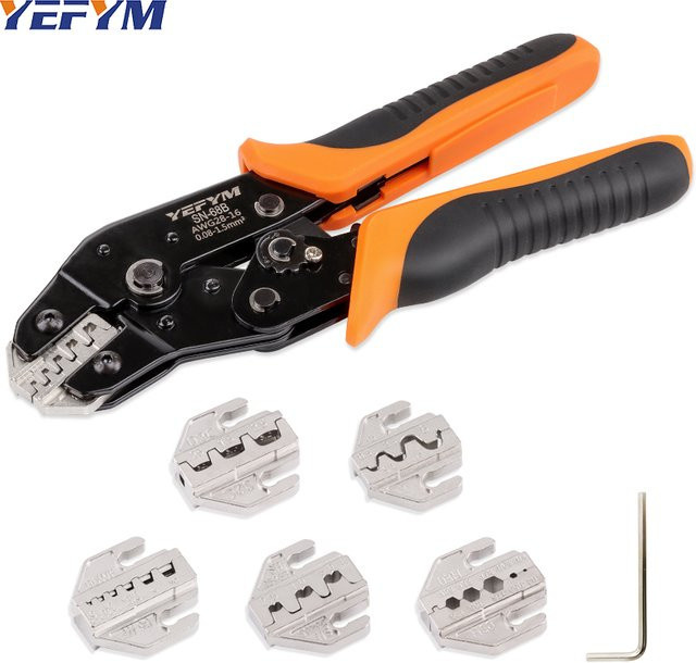 YEFYM Crimpwerkzeug-Set SN-68B mit 5 Backen für Dupont JST MOLEX Klemmen und Solar-Koax-Steckverbinder - Bild 1
