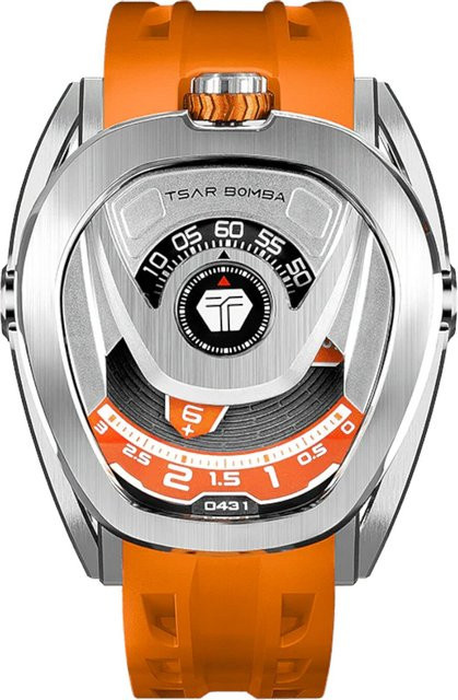 Tsar Bomba Herrenuhr Reactor, Automatik, Edelstahl, 44 mm, Kautschuk, Orange - Bild 1