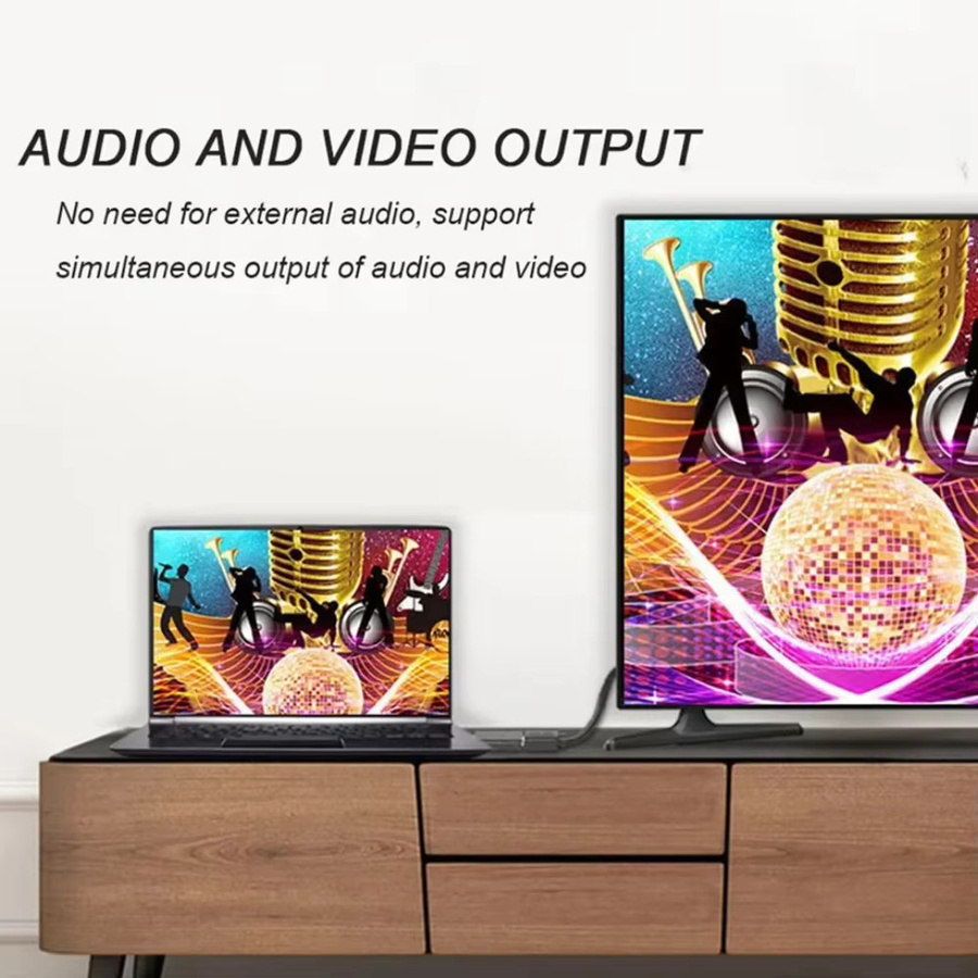 Pzzpss DisplayPort zu HDMI Adapter Kabel in Schwarz für 4K Video und Audio zur Verbindung von PC, Laptop und TV - Bild 4