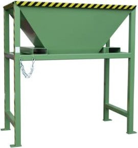 Bauer Südlohn Befülltrichter BTS aus Stahlblech mit Standkonstruktion und Einfahrtaschen, Resedagrün, B: 198,0 cm, T: 98,0 cm, H: 205,0 cm - Bild 1