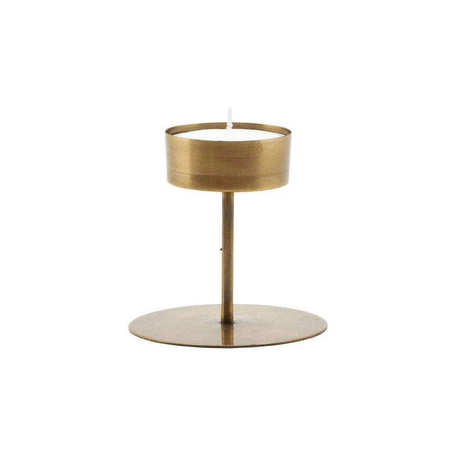 House Doctor Kerzenhalter Antik Gold aus Eisen für Teelichter, Höhe: 10 cm - Bild 1