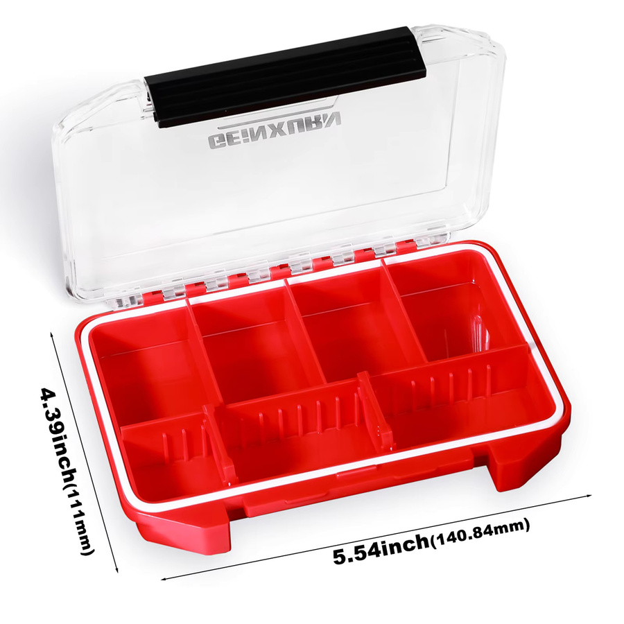 Geinxurn Kleinteiler-Organizer IPX4 wasserdichter Aufbewahrungsbehälter mit herausnehmbaren Trennwänden in Rot - Bild 2