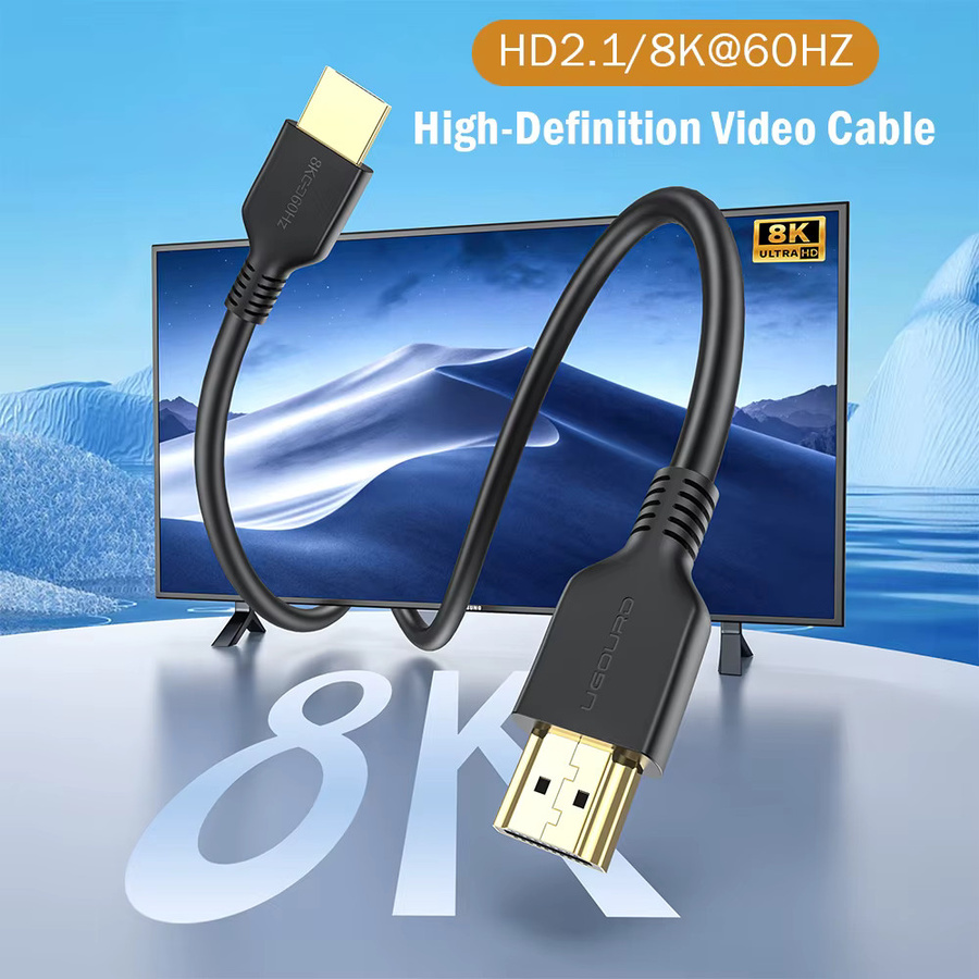 UGOURD HDMI 2.1 Kabel in Schwarz für 8K und 4K High-Definition-Video mit 48Gbps, HDR und eARC, kompatibel mit PS5 und TV-Boxen - Bild 2