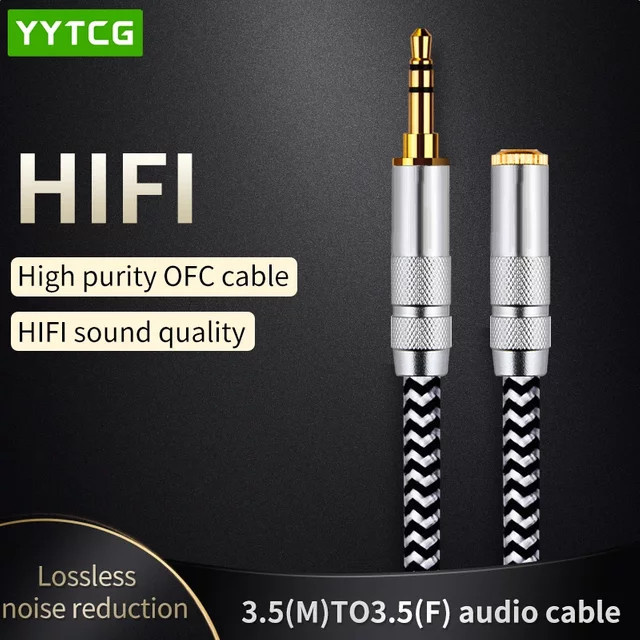 YYTCG 3,5mm Audio-Verlängerungskabel Stecker auf Buchse für Kopfhörer, Lautsprecher und Auto - Bild 1