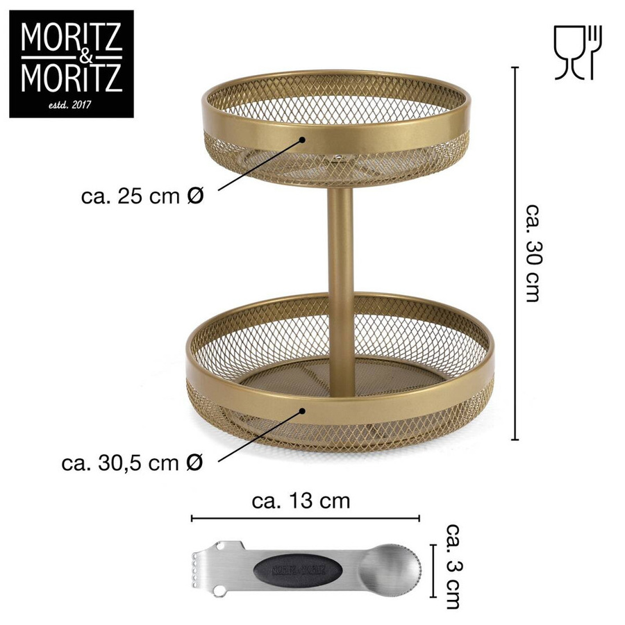 Moritz & Moritz Etagere aus Metall in Gold, Höhe: 30 cm - Bild 3