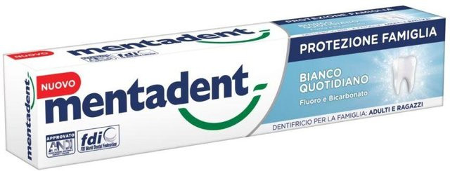 Mentadent Bianco Quotidiana Zahnpasta mit Fluorid und Natron, 75 ml - Bild 1