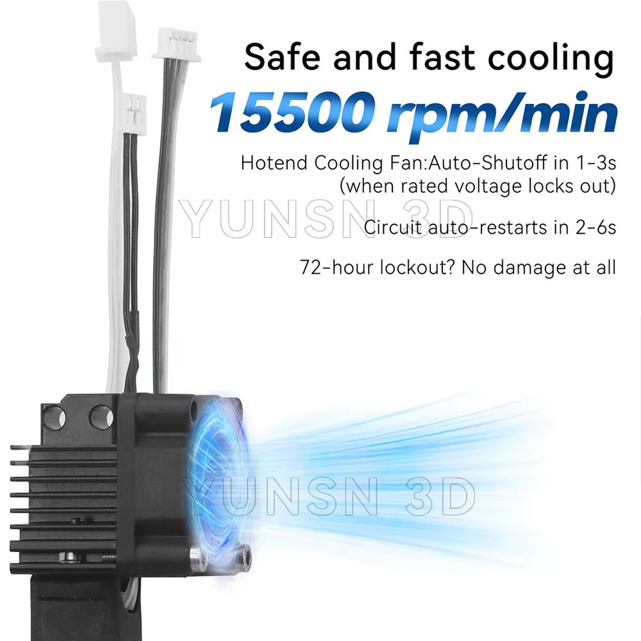 Bambu Lab Hotend-Kit mit Lüfter und 0,4 mm gehärteter Stahl Düse für X1, X1C, P1, P1S und P1P 3D-Drucker in Schwarz - Bild 2