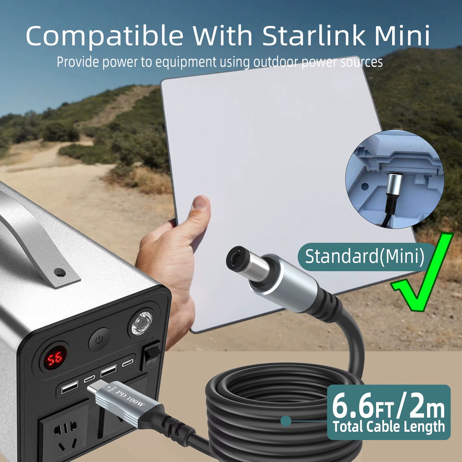 USB C auf DC 5,5 mm x 2,1 mm Laptop-Ladekabel, 20 V PD 100 W, Schwarz - Bild 4