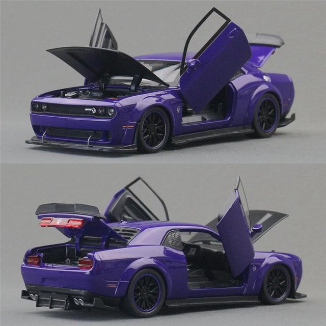Linyi toy car Dodge Challenger Srt, Sportwagen Modell, 1:32, Metall, mit Licht und Ton, ab 18 Jahre - Bild 1