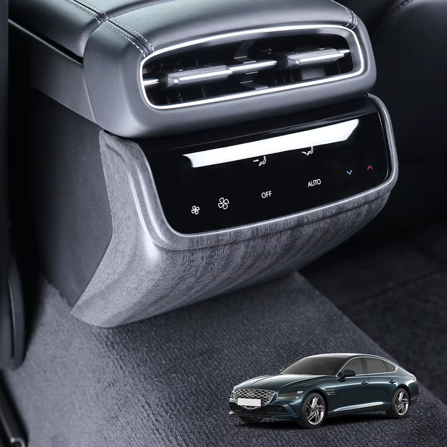 Dekorative Rahmen Abdeckung für die hinteren Luftauslässe und Shift Verlängerung aus ABS für Genesis G80 RG3 PE 2025 in Grau - Bild 2