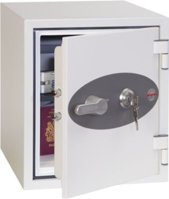 Phoenix Feuerschutzschrank FS 1282 K aus Stahl mit Schlüsselschloss, signalweiß RAL 9003, B/T/H: 60 x 41 x 35 cm - Bild 1
