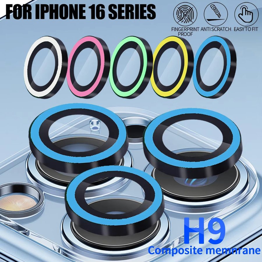 2-3 Stück Leuchtende Keramik Kameraschutz Ringe für iPhone 16 Pro Max und iPhone 16 Plus in Blau, Anti-Scratch Objektiv Schutzglas - Bild 2