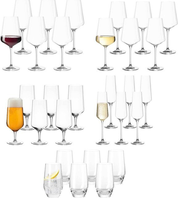 Leonardo Gläserset Puccini aus Glas, transparent, 30er Set für Bier, Sekt und Wein - Bild 1