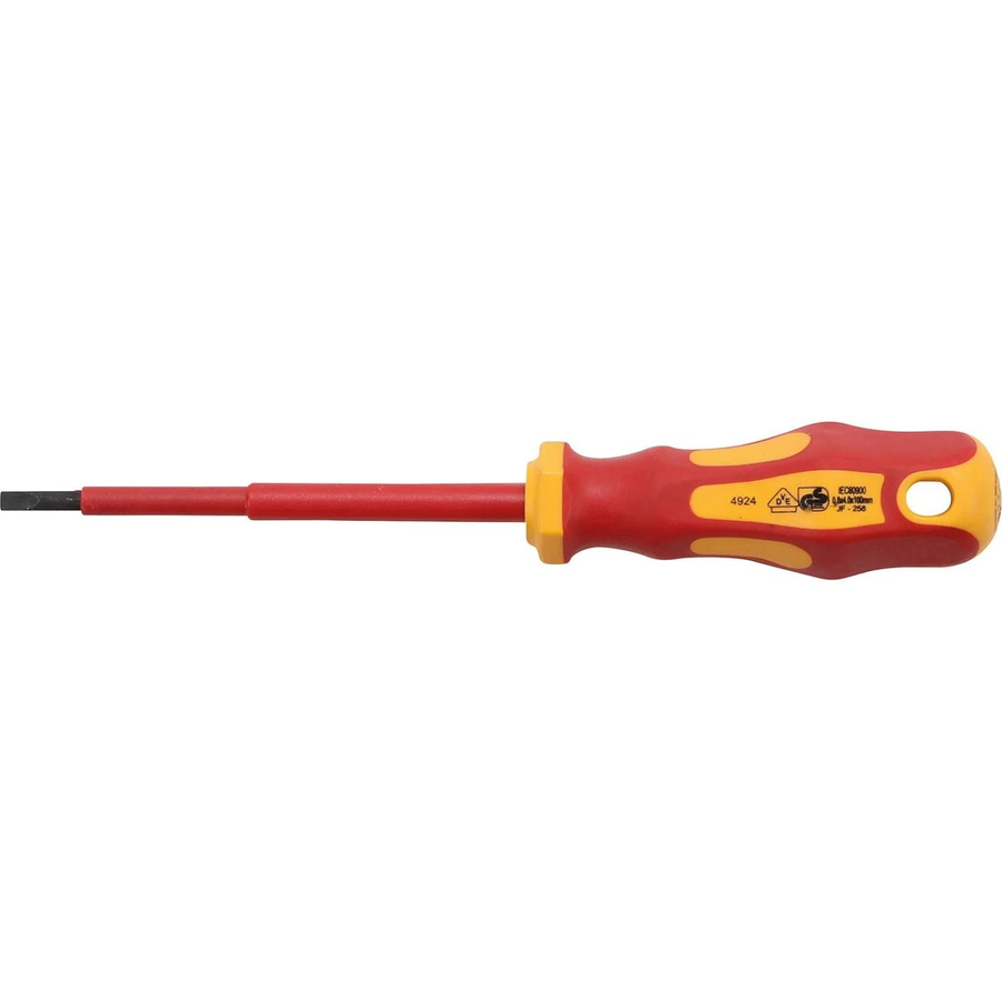 BGS VDE-Schraubendreher Schlitz 4 mm, Klingenlänge 100 mm, Rot - Bild 2