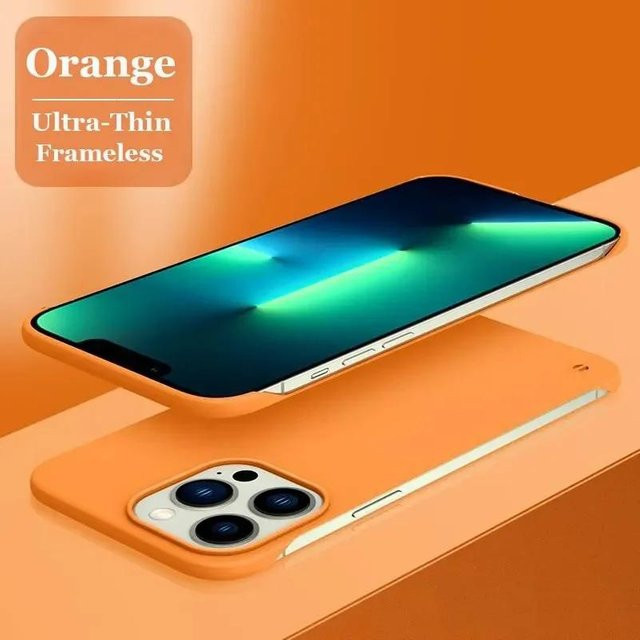 Stoßfeste iPhone Schutzhülle mit mattem Finish und rahmenlosem Design in Orange für verschiedene iPhone Modelle - Bild 1