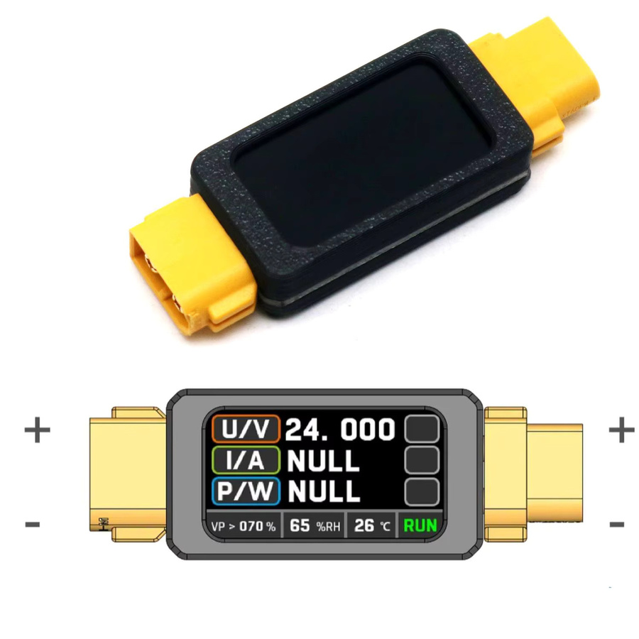 DykbRadio XT60 60A Bidirektionales DC-POWER Spannungs- und Strommessgerät für Drohnen-RC-Batterien mit Digitalem Amperemeter und Temperaturanzeige - Bild 3