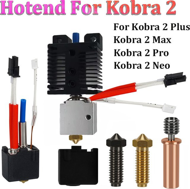 Anycubic 24V 60W Druckkopf Hotend-Kit mit Hartstahldüse für Anycubic Kobra 2, Kobra 2 Neo, Kobra 2 Pro, Kobra 2 Plus und Kobra 2 Max 3D-Drucker - Bild 1
