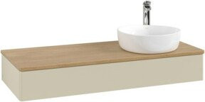 V&B Waschtischunterschrank Antao mit Beleuchtung, Eiche honig lackiert, Braun, B/T/H: 120 x 50 x 19 cm - Bild 1