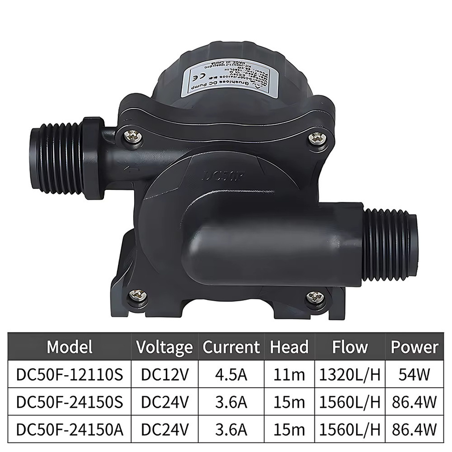 Tragbare Tauchwasserpumpe von xmshxltd mit leisem bürstenlosem Motor, DC12/24 V, IP68 Schutzklasse, Farbe: Schwarz - Bild 3