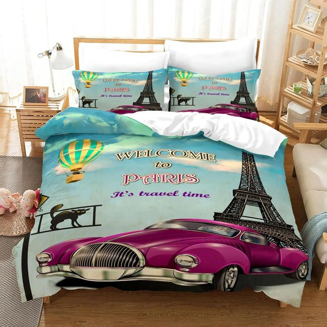 Bettwäscheset mit nostalgischem Oldtimer-Motiv von JMG Household Supplies, mehrfarbig, aus Polyester für Kinder und Jugendliche, B/H: 70 x 133 cm - Bild 1