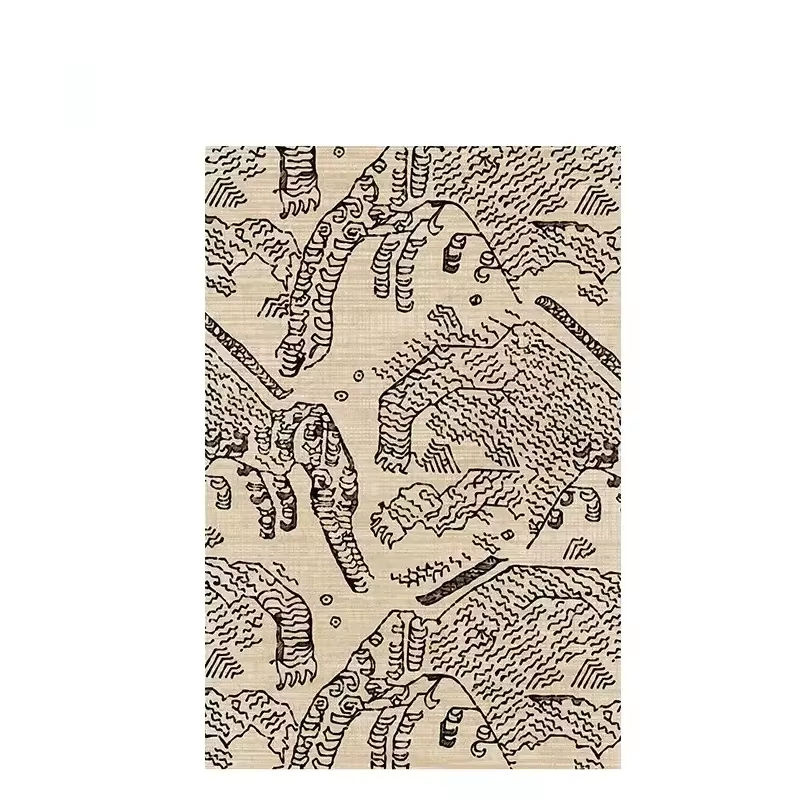 Diphylleia Italien moderner abstrakter Teppich mit Berg- und Tiger-Motiv in Beige - Bild 5