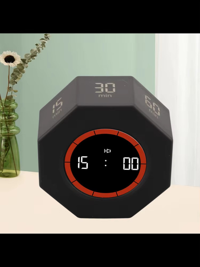 TOPINCN Octagon-Timer Schreibtisch-Produktivitäts-Timer-Würfel mit G-Sensor für Studium und Arbeit in Schwarz oder Weiß - Bild 6