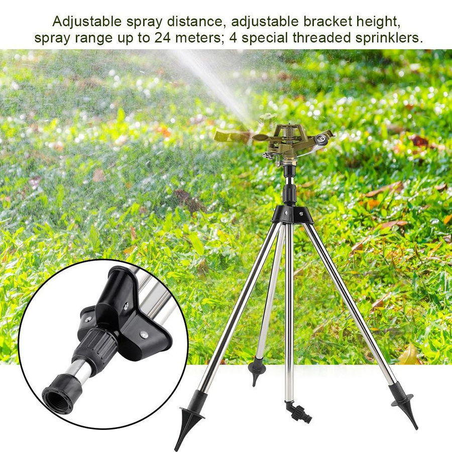 mfySpace Erdspieß Sprinkler aus Edelstahl und Zink in Weiß und Silber für die Gartenbewässerung - Bild 3