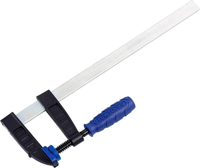 LUX-TOOLS Schraubzwinge in Silber mit Kunststoffelementen, Spannweite: 300 mm, Öffnungsbreite: 80 mm - Bild 1