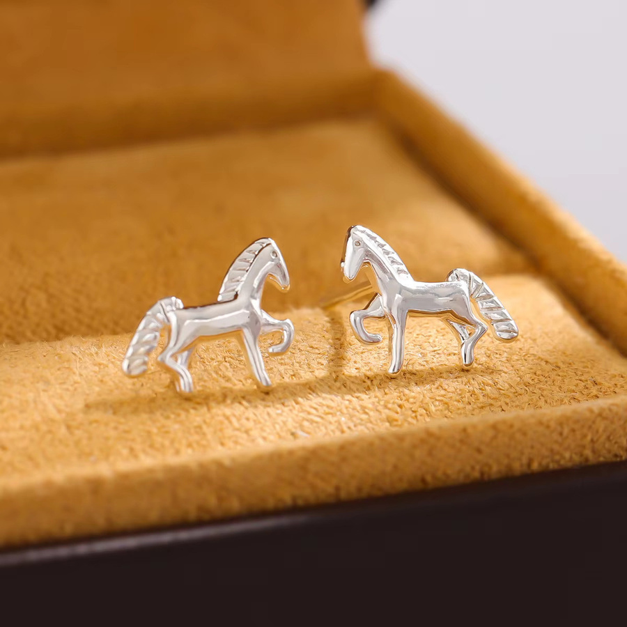 Ohrstecker GaGa-Duck, 925 Sterling Silber, Pony Pferd, Damen - Bild 2