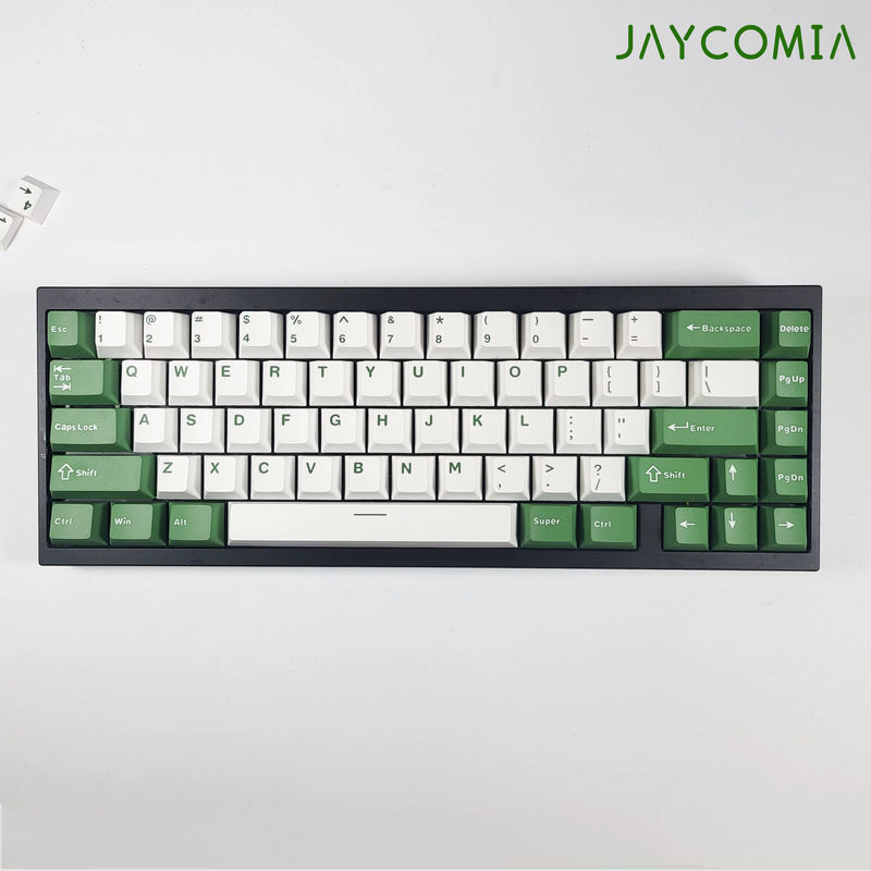 GMK Cheese Green PBT-Tastenkappen im Kirschprofil, 126 Tasten, ISO-Layout für mechanische Gaming-Tastaturen wie GMK75 oder Wooting, Farbe: Grün - Bild 4