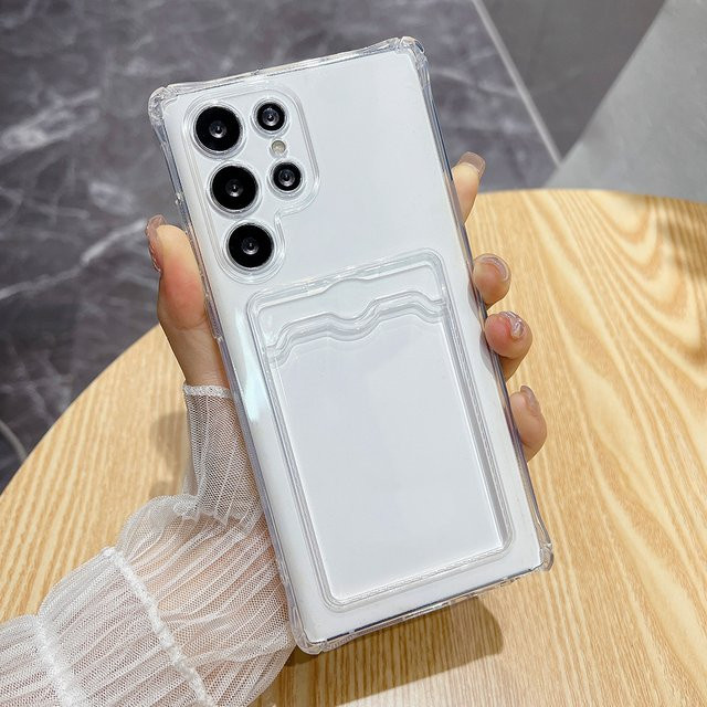 Transparente Silikon Schutzhülle mit Kartenfach für Samsung Galaxy A57 A17 A37 A07 A56 A55 5G A36 A35 A16 - Bild 1