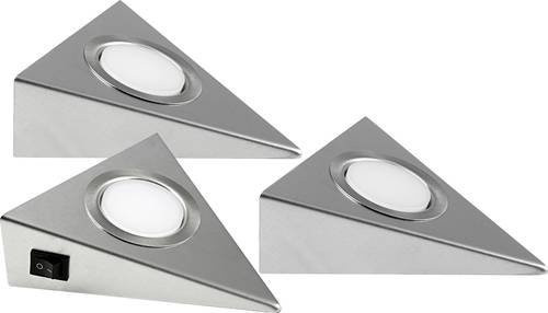 Heitronic GENUA LED-Unterbauleuchte 3er Set in Edelstahl Silber, Warmweiß, 6W - Bild 1