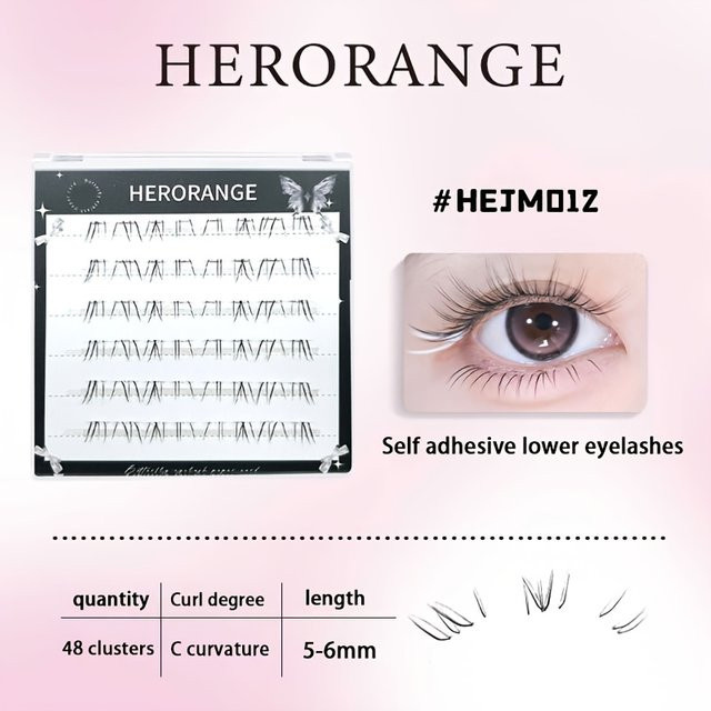 Herorange Untere Wimpern, Tränen-Effekt, Kreuzweise, Natürlich - Bild 1