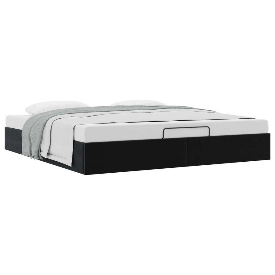 vidaXL Ottoman Bettgestell King Size in Schwarz aus Samt mit Lift-up-Funktion, B/T/H: 193 x 140 x 23,5 cm - Bild 2