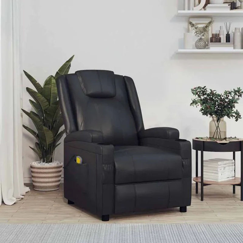 Vidaxl Massagesessel Relaxsessel in Schwarz aus Kunstleder im modernen Design - Bild 1