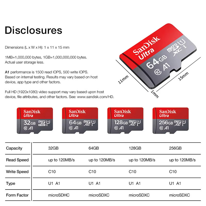 SanDisk Micro SD Speicherkarte A1 SDXC Class 10 U1 mit Adapter - Bild 5