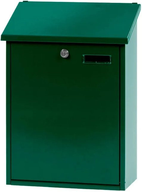 PROREGAL Wandbriefkasten Sebastian mit Schrägdach und Namensschild in Grün, H x B x T: 44,5 x 32,5 x 16 cm - Bild 1