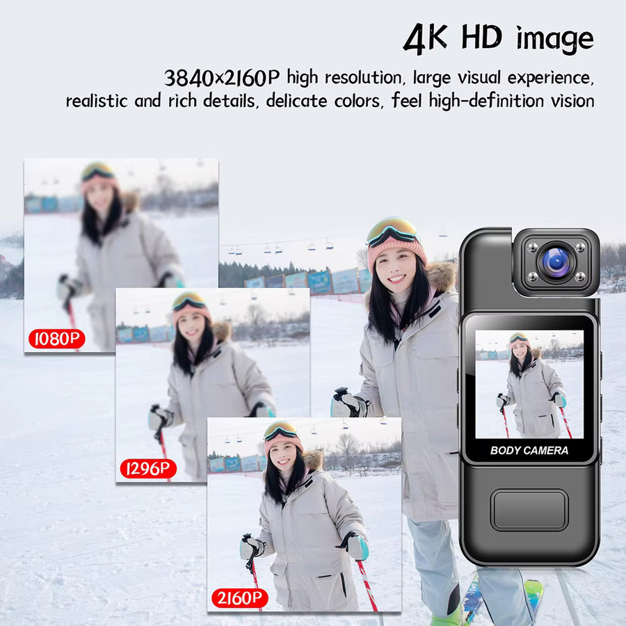 CUGUU Ultra HD 4K Action Kamera mit Wifi und 180 Grad drehbarer Linse, tragbarer Mini Video Rekorder in Schwarz - Bild 4