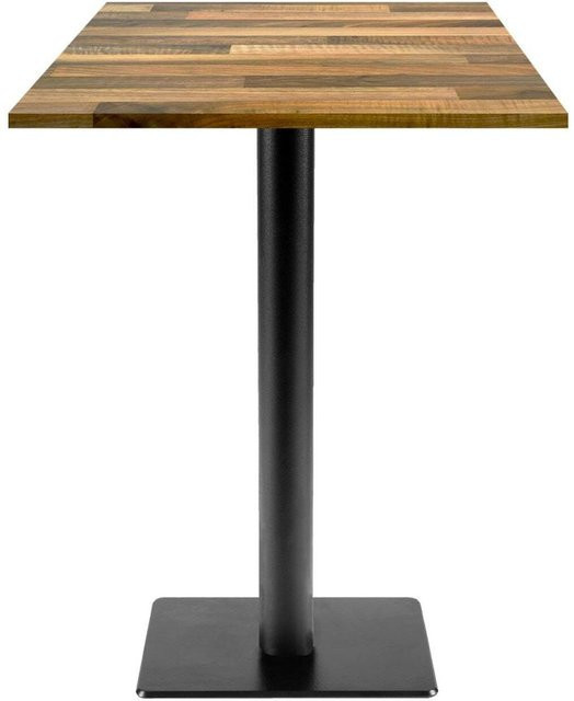 RestooTab Stehtisch Milan T quadratisch in Eiche und Schwarz, B/T/H: 60 x 60 x 113 cm - Bild 1
