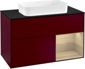 Villeroy & Boch Waschtischunterschrank Finion mit Abdeckplatte in Eichenfurnier Peony Matt, Breite: 100 cm, Tiefe: 50,1 cm - Bild 1