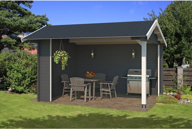 LASITA MAJA Gartenhaus Kirian 300 aus Fichtenholz in Carbongrau mit Satteldach, B/H/T: 420 x 273,6 x 389,4 cm - Bild 1
