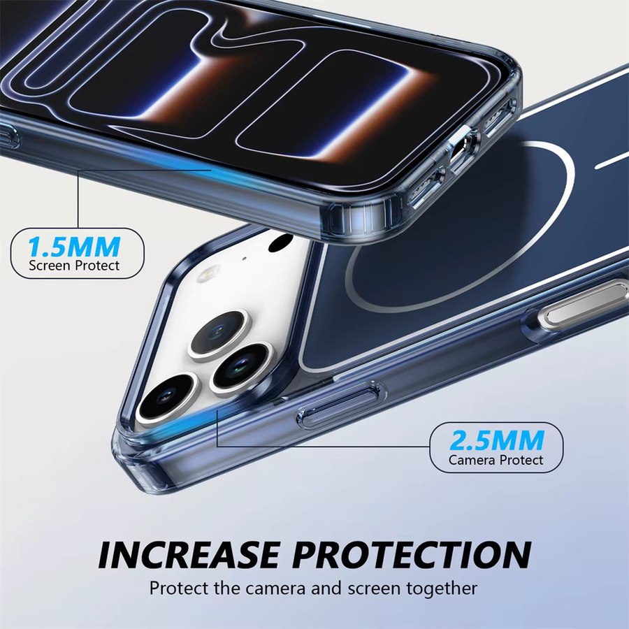 Xeber MagSafe Magnetische Schutzhülle für iPhone 17 Air 16 Pro Max 15 14 13 12 Stoßfeste Hartschale Transparent - Bild 3