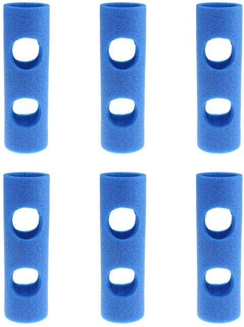 6 Stück Poolnudel-Verbinder von Tonight in Blau und Gelb, langlebige Verbindungsstücke aus Kunststoff mit 2 Löchern, Länge: 30 cm - Bild 1