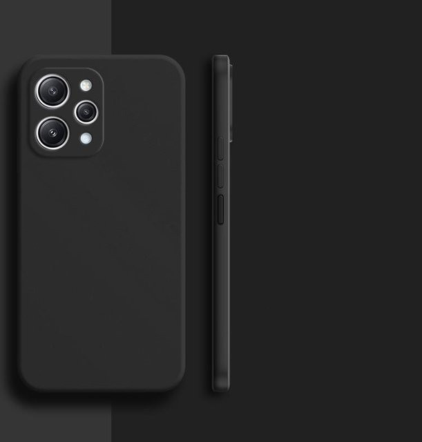 Stoßfeste Silikon Hülle für Xiaomi Redmi 12 4G, Redmi 12C, Redmi 10C, Redmi 12 und Redmi 10 in Schwarz - Bild 1