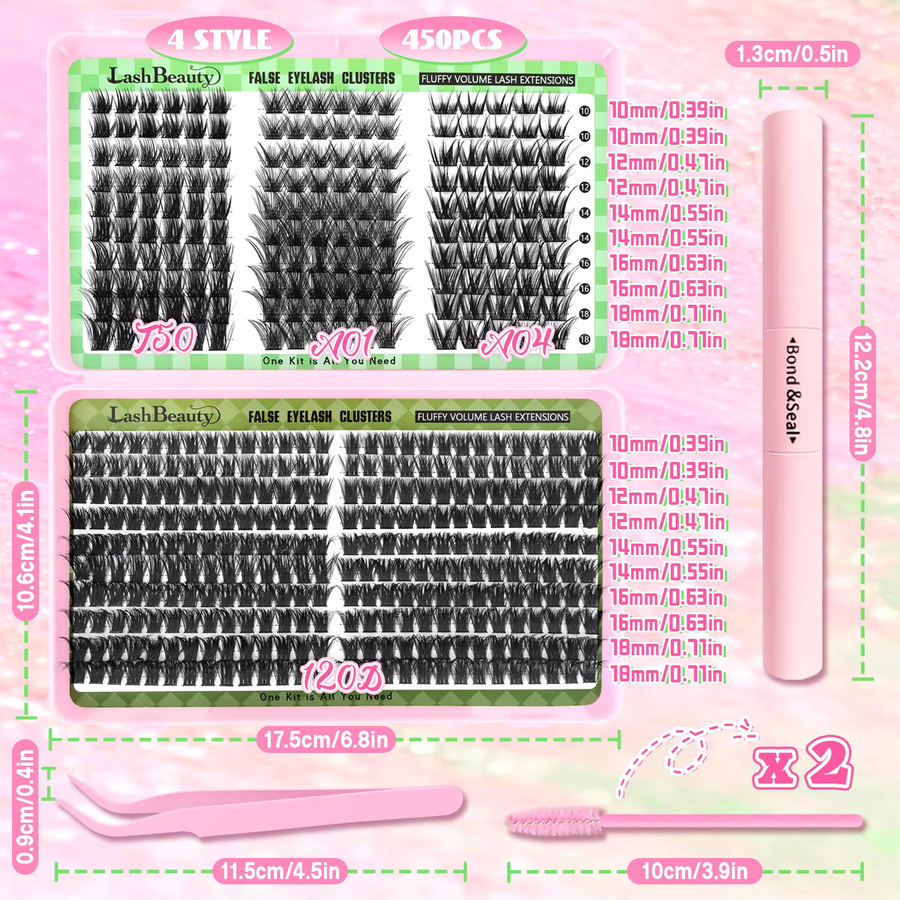 Eimny Wimpernverlängerungsset, 450-teilig, Multi-Style - Bild 5