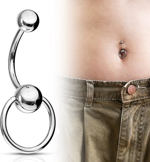 mling Bauchnabelpiercing Edelstahl, Silber, Unisex - Bild 1