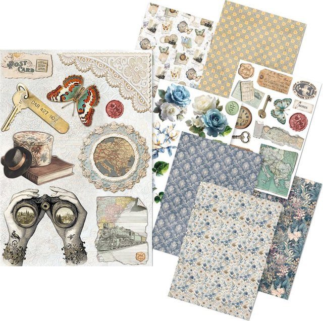 Ciao Bella Motiv-Strohseiden Sortiment Eastern Journey 8er-Set in Beige, Grau, Blau und Multicolour für Erwachsene - Bild 1