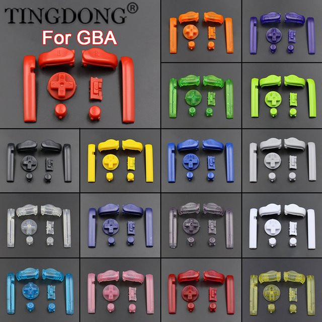 TingDong Retro A B L R Tasten und D-Pad Set für Game Boy Advance in Grau - Bild 1