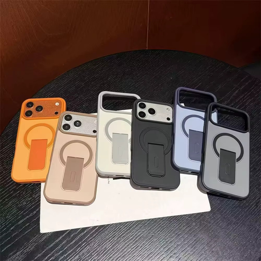 Xeber Magnetische Handyhülle mit Ständer für iPhone 14 15 16 17 Pro Max Air Plus und 11 12 13 kompatibel mit MagSafe in Blau mit matter Rückseite - Bild 3